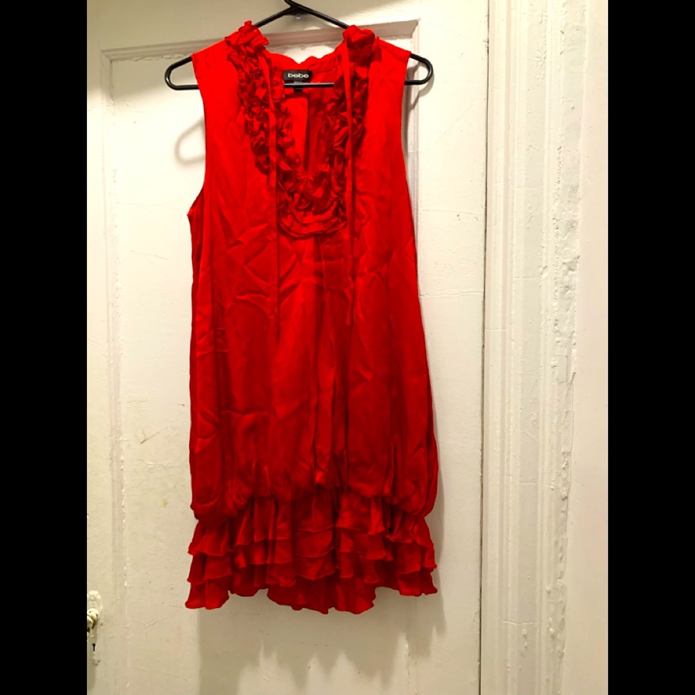 Beautiful Bebe red dress very flattering size M